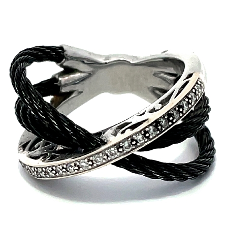 18K White Gold and Black Plated Stainless Steel...