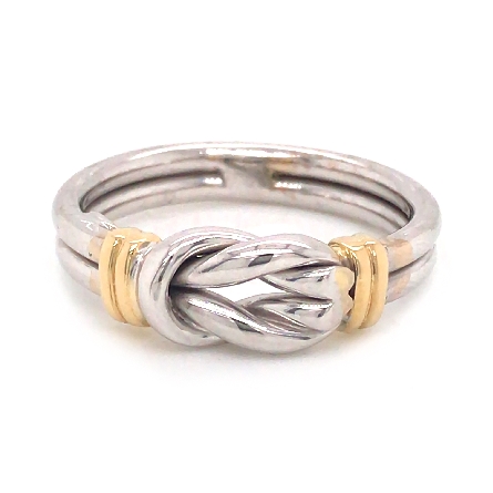 18K White and Yellow Gold Estate Two Row Knot R...