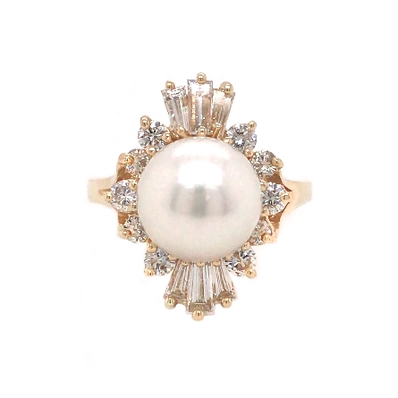 14K Yellow Gold Estate 9mm Cultured Pearl Ring ...