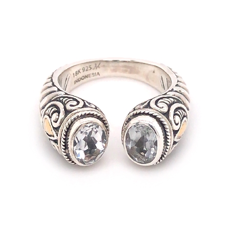 Sterling Silver and 18K Yellow Gold Estate Oval...