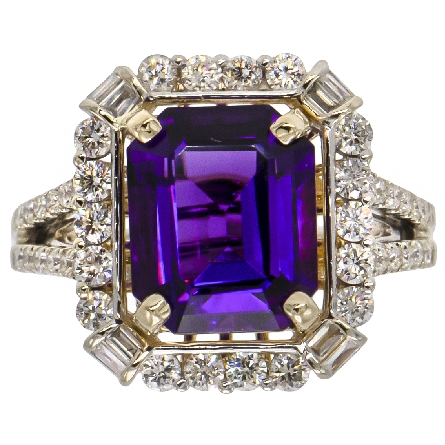 14K Yellow and White Gold Estate Emerald-Cut Am...
