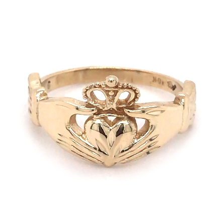 10K Yellow Gold Estate Claddagh Ring Size6 1.4dwt