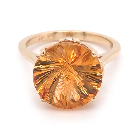 14K Yellow Gold Estate Ring w/12mm Citrine=6.29ct Size 6.75