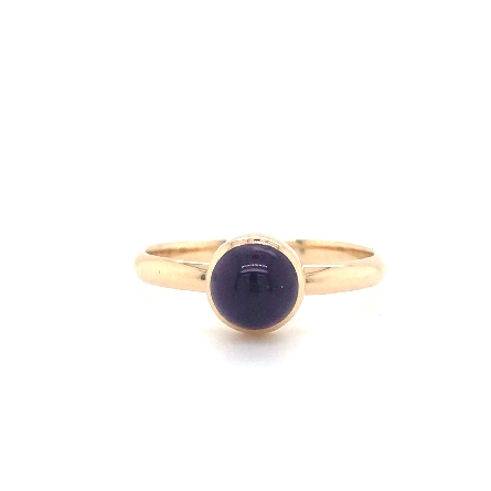 14K Yellow Gold Estate Stackable Cabochon Amethyst Bezel Ring Size 6.5 1.4dwt