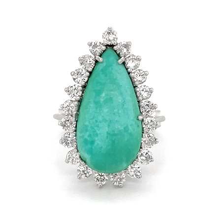 18K White Gold Estate Pear Shaped Turquoise Hal...