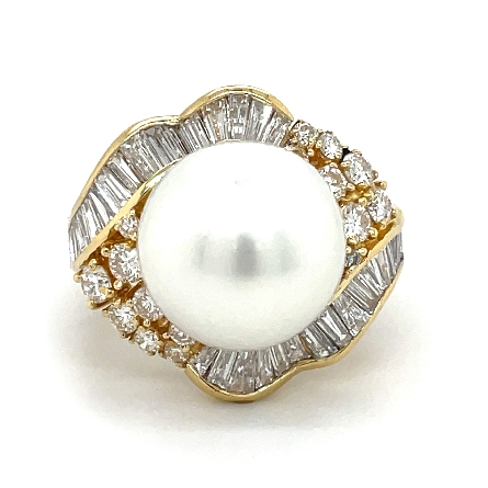 18K Yellow Gold Etsate 13.5mm South Sea Pearl R...