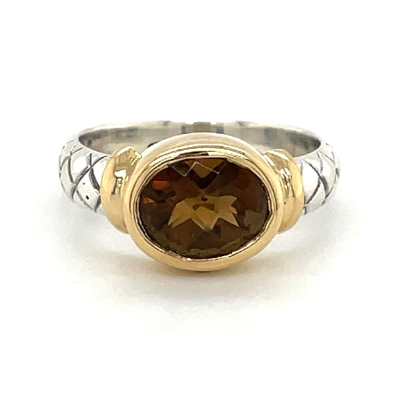 Sterling Silver and 18K Yellow Gold Estate Citr...