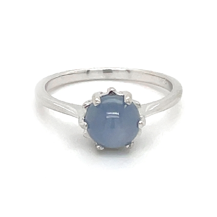 14K White Gold Estate Blue Star Sapphire Ring S...