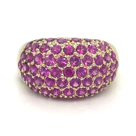 14K Yellow Gold Estate Domed Ring w/Rubies=4.41...