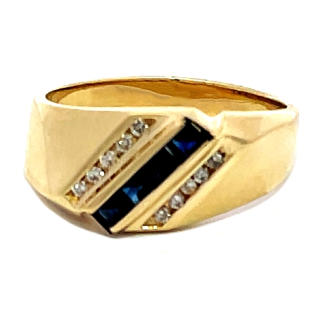 14K Yellow Gold Estate Sapphire Channel Ring w/...
