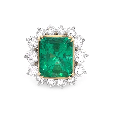 18K Yellow Gold and Platinum Estate Halo Split ...