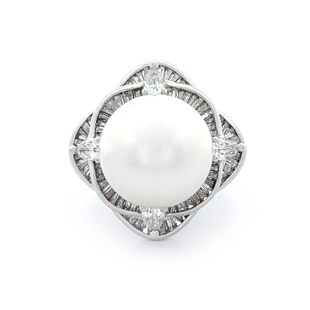 14K White Gold Estate 13mm South Sea Cultured P...