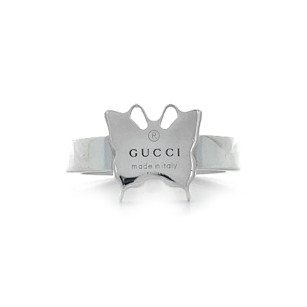 Sterling Silver Estate Gucci Butterfly Ring siz...