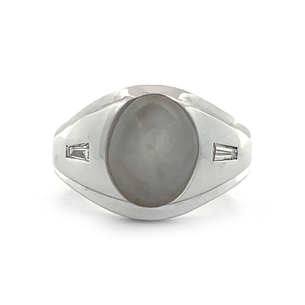 14K White Gold Estate Gray Star Sapphire Gents ...