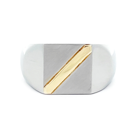 Stainless Steel and 14K Yellow Gold Estate Mens...