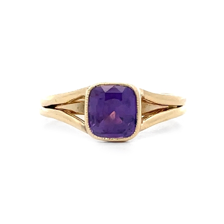 14K Yellow Gold Milgrain Bezel Split Shank Unhe...