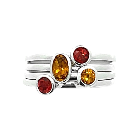 10K White Gold Estate Set of 4 Stackable Rings ...