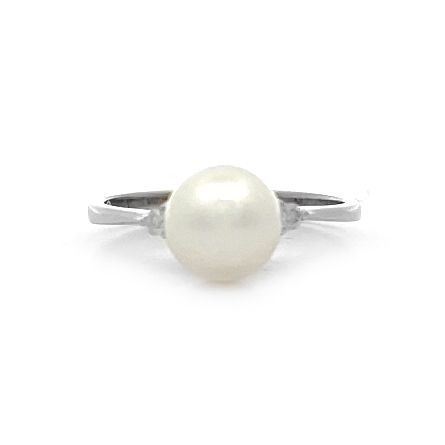 14K White Gold Estate Akoya Cultured Pearl Ring...