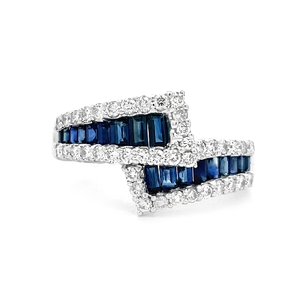 18K White Gold Estate Sapphire Baguette and Sha...