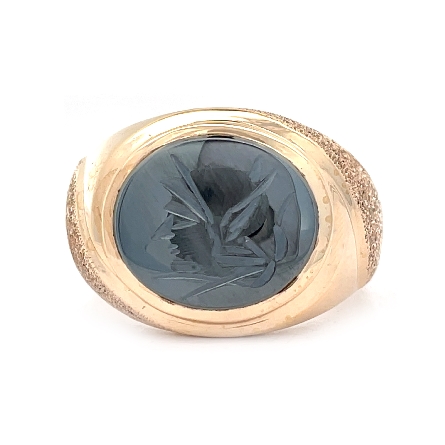 10K Yellow Gold Estate Hematite Intaglio Gents ...