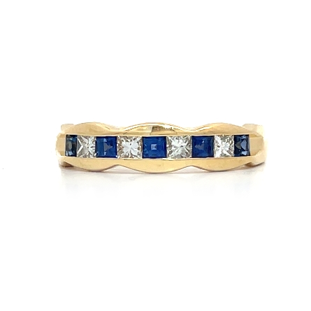 18K Yellow Gold Estate Sapphire Channel Set Sca...