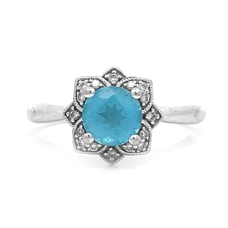 14K White Gold Estate Gabriel &amp; Co Milgrain Flo...