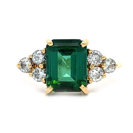 18K Yellow Gold Estate Tourmaline Emerald Cut F...