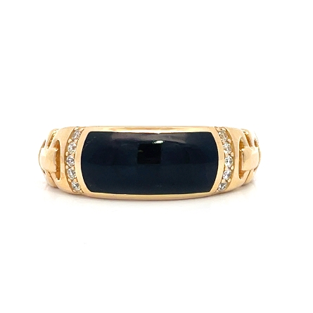 14K Yellow Gold Estate Mens Kabana Black Coral ...