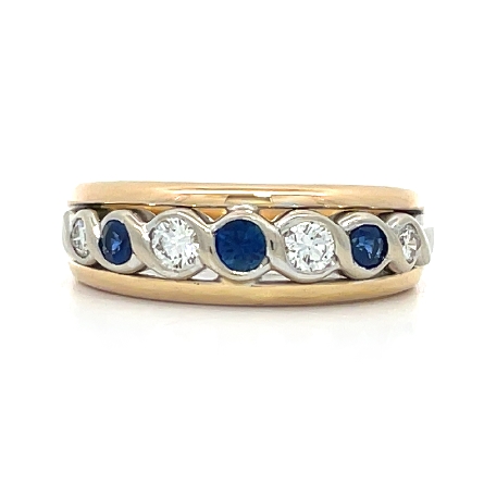 14K Yellow and White Gold Estate Sapphire Twist...
