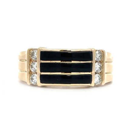 14K Yellow Gold Estate Kabana Mens Black Coral ...