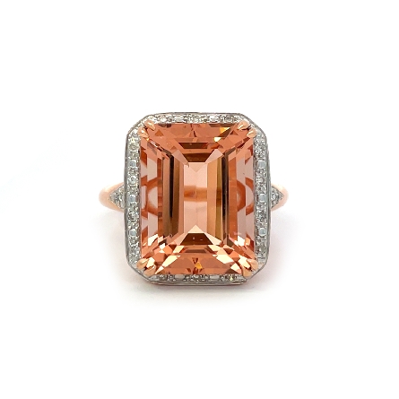 14K Rose and White Gold Estate Emerald Cut Morg...