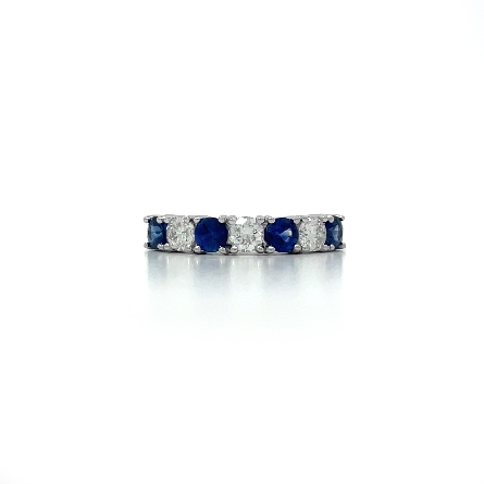 18K White Gold Estate Sapphire Alternating Pron...