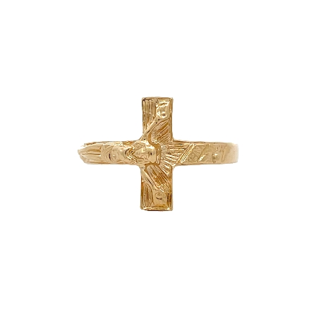 14K Yellow Gold Estate Crucifix Ring Size9.5 3....