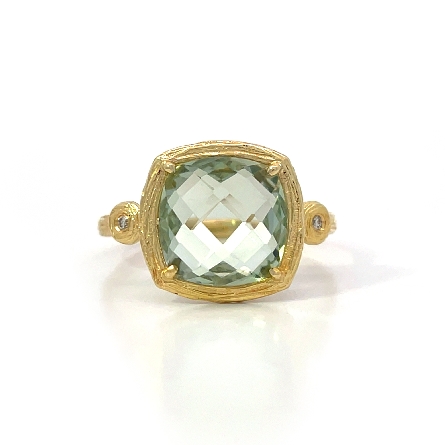 14K Yellow Gold Estate Praisiolite Square Wood ...
