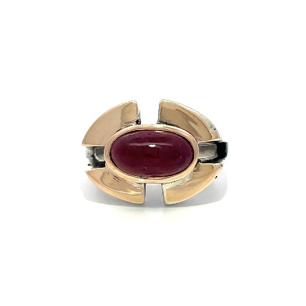 Sterling Silver and 14K Yellow Gold Estate Oval...