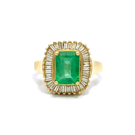 /home/earthtreasures/catalog.shopearthtreasures.com/imagedumplarge/EARTH_U2-16946.jpg 14K Yellow Gold Estate Emerald Halo Ring w/Bagu...