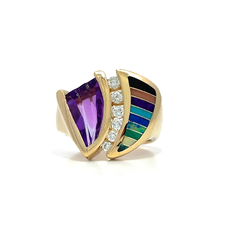 /home/earthtreasures/catalog.shopearthtreasures.com/imagedumplarge/EARTH_U2-16952.jpg 14K Yellow Gold Estate Kabana Inlay Amethyst;Tu...