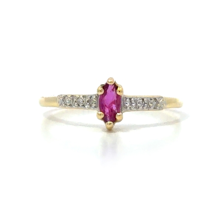 /home/earthtreasures/catalog.shopearthtreasures.com/imagedumplarge/EARTH_U2-17000.jpg 14K Yellow Gold Estate Dainty Ruby Ring w/Diams...