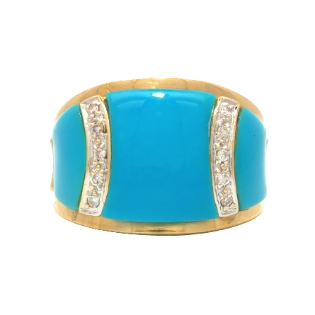 /home/earthtreasures/catalog.shopearthtreasures.com/imagedumplarge/EARTH_U2-17019.jpg 14K Yellow Gold Estate Turqouise Inlaid Vertica...