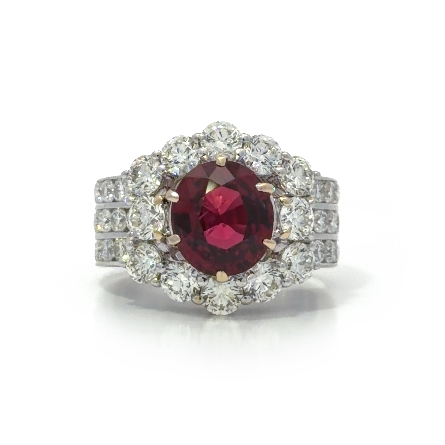 /home/earthtreasures/catalog.shopearthtreasures.com/imagedumplarge/EARTH_U2-17020.jpg 18K White Gold Estate 3Row Halo Fashion Ring w/...