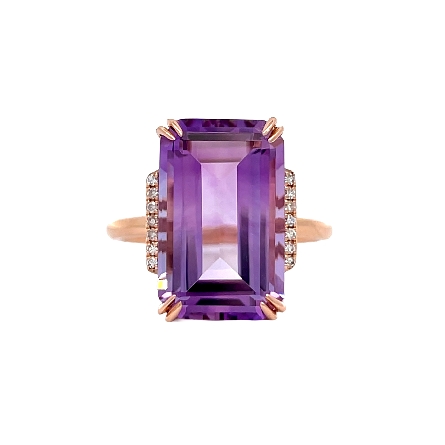 /home/earthtreasures/catalog.shopearthtreasures.com/imagedumplarge/EARTH_U2-17099.jpg 14K Rose Gold Estate Amethyst 4 Prong Ring w/14...