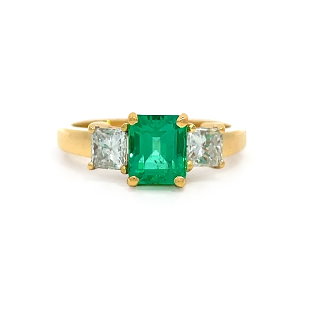 /home/earthtreasures/catalog.shopearthtreasures.com/imagedumplarge/EARTH_U2-17116.jpg 18K Yellow Gold Estate Emerald=1.17apx 3Stone R...