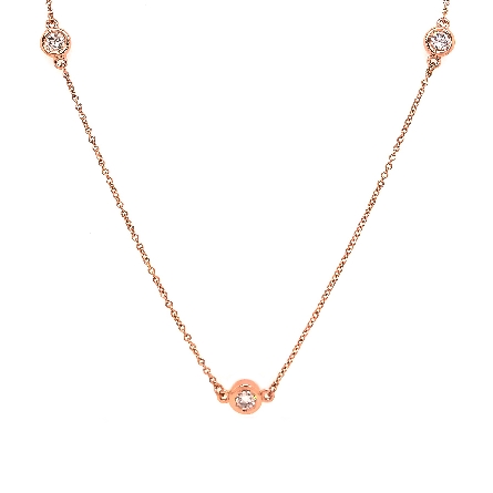 14K Rose Gold Estate 18inch Diamond-By-The-Yard...