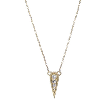 14K Yellow Gold Estate 18inch Pointed Necklace ...