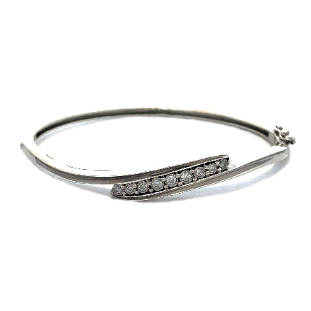 Sterling Silver Estate Illusion Bypass Bangle B...