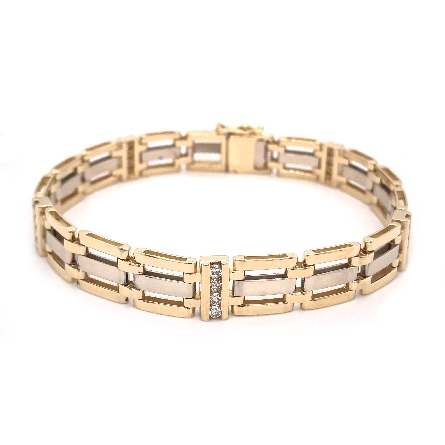 14K Yellow Gold Estate 8.25inch Channel Mens Br...