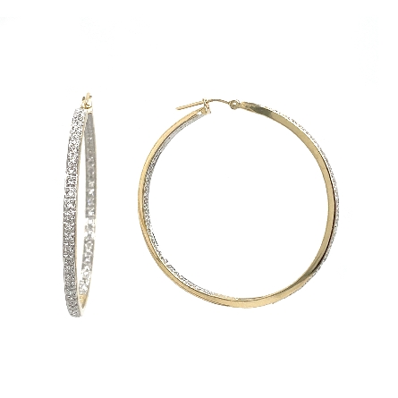 14K Yellow Gold Estate In and Out Hoop Earrings...