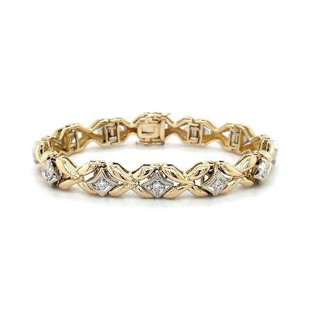 14K Yellow and White Gold Estate X Style 7inch ...