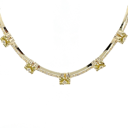 14K Yellow Gold Estate 16inch Flexible Cluster ...