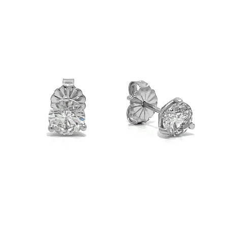 14K White Gold Estate Martini Stud Earrings w/2...